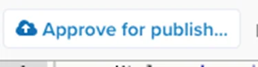 Tealium iQ extension editor showing the Approve for Publish button after the Secure Privacy cookie consent script has been configured